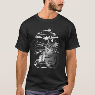 Cat Incident Involving UAPs UFO Retro Aliens Scien T-Shirt