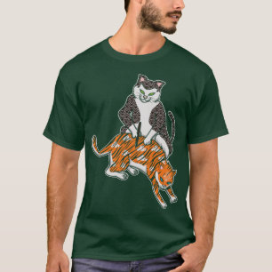Cat Inking Tiger Tattoo On Cat T-Shirt