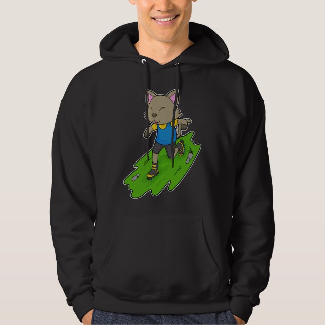 Cat Inline skating Roller skates Sports Hoodie (Front)