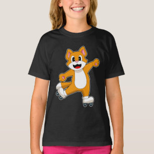 Cat Inline skating Roller skates T-Shirt
