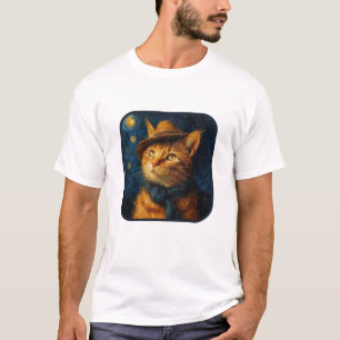 Cat inspired by van Gogh T-shirt