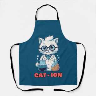 CAT - ION. chemistry cat, laboratory, gift present Apron