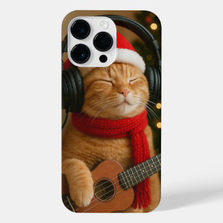 Cat iPhone 14 Pro Max Case Playing Christmas Music