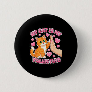 Cat is valentine cute cat heart valentines day 6 cm round badge