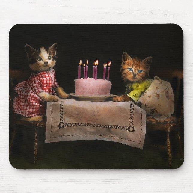 Cat - It's our birthday - 1914 Mouse Pad (Front)
