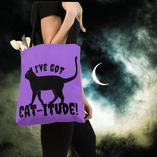 Cat-itude Crazy Cat Lady Purple Haze Tote Bag