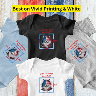 Cat-ivating American Patriotic Cat with Glasses Baby Bodysuit