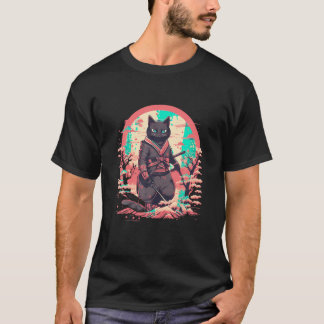 Cat Japanese Art Cat Ninja Ukiyo e Anime Samurai C T-Shirt