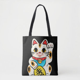 Cat - Japanese maneki nekko lucky Tote Bag