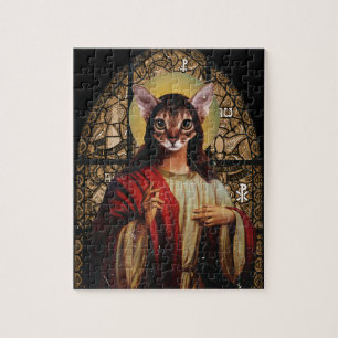 Cat Jesus Jigsaw Puzzle