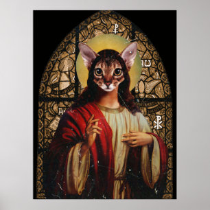 Cat Jesus Poster