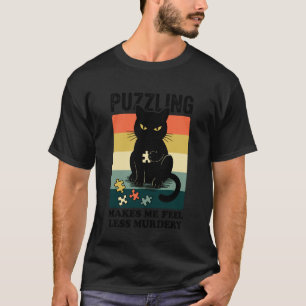 Cat Jigsaw Puzzle Funny Puzzle Lover T-Shirt