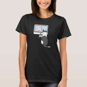 Cat Joke Cat Surfing Web Cool Vintage Cat Computer T-Shirt