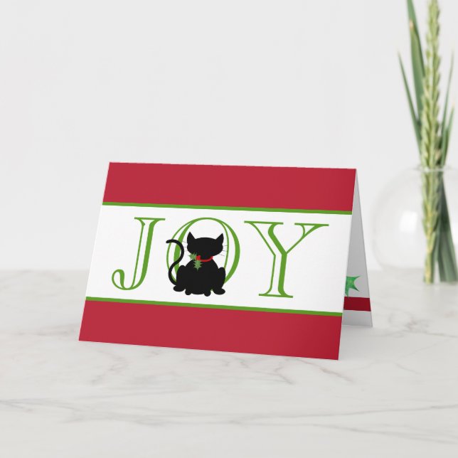 Cat | Joy Holiday Greeting Card (Front)