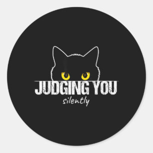 Cat Judging You Silently Classic Round Sticker