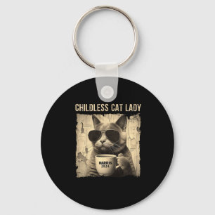 Cat Kamala 2024 Harris - Childless Cat Lady Vintag Key Ring