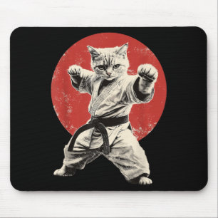Cat Karate Judo Japan Japanese Flag Funny Graphic Mouse Pad