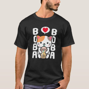 Cat Kawaii Boba Bubble Meow Tea Anime Tee Japanese