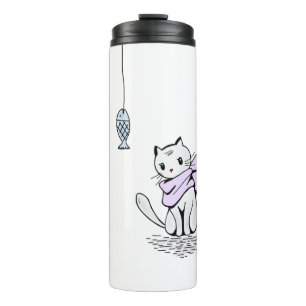 Cat Kawaii Feline Little Cat Tender Chibi Thermal Tumbler