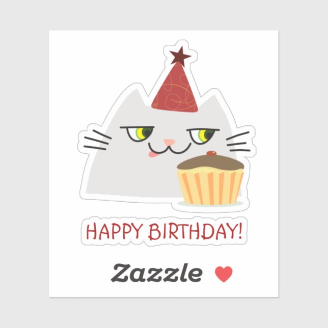 Cat Kawaii Happy Birthday (Sheet)