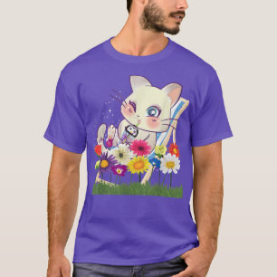 Cat Kawaii Kitten Boba Tea Bubble Tea Anime  T-Shirt