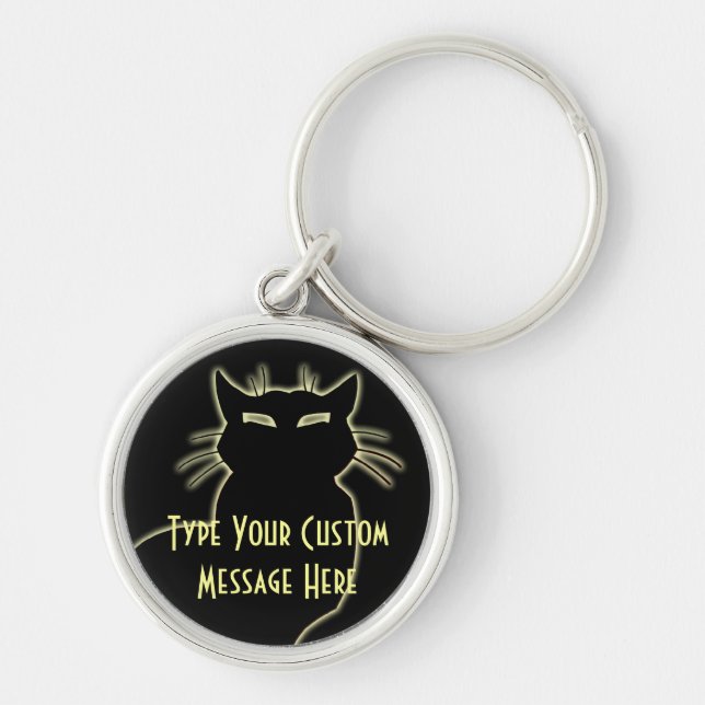 Cat Keychain Cat Gifts Personalised Keychains (Front)