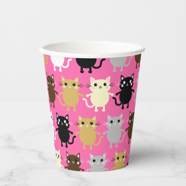 Cat Kid's Birthday Party Paper Cups (Front)