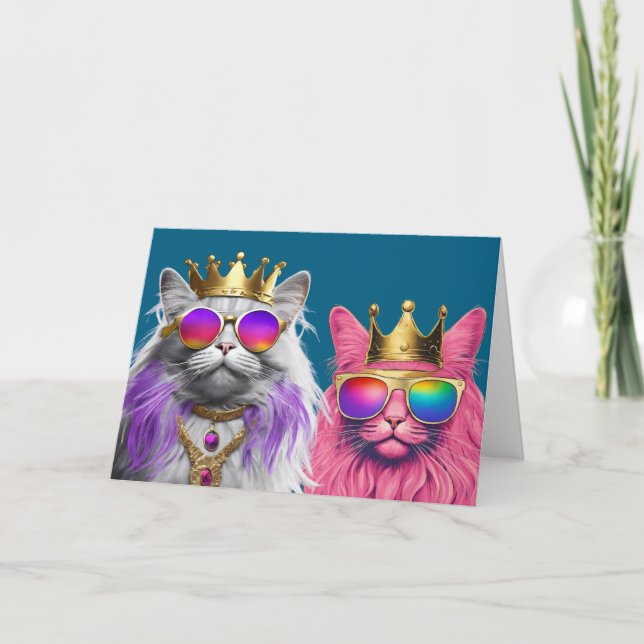 Cat King and Queen Card (Front)
