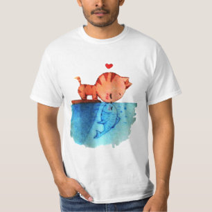 Cat Kissing Fish T-Shirt
