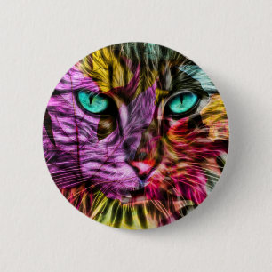 Cat Kitten Artsy 6 Cm Round Badge