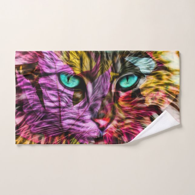 Cat Kitten Artsy Hand Towel (Hand Towel)