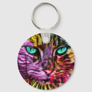 Cat Kitten Artsy Key Ring