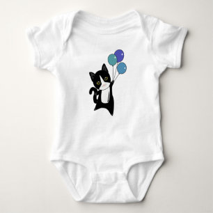 Cat Kitten Balloons Cute Animals black Cats Baby Bodysuit
