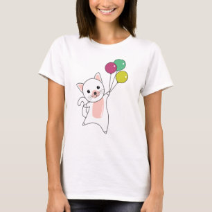 Cat Kitten Balloons Cute Animals Kids T-Shirt