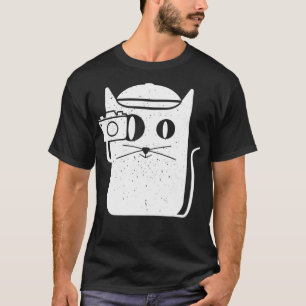 Cat Kitten Camera Photography Vintage  T-Shirt