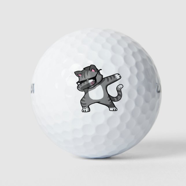 Cat Kitten Dab Hoodie Golf Balls (Front)