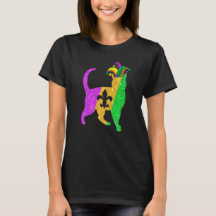 Cat Kitten Dad Mum Lover Funny Mardi Gras Party T-Shirt