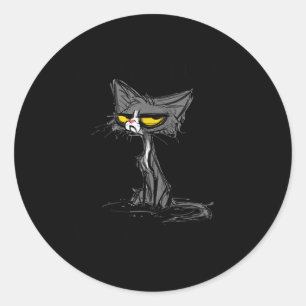 Cat Kitten Did I Roll My Eyes Out Loud Funny Sarca Classic Round Sticker