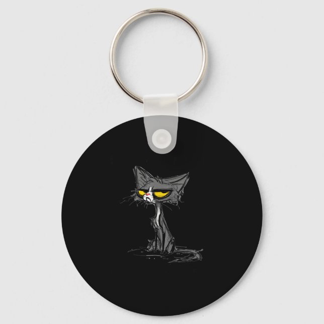 Cat Kitten Did I Roll My Eyes Out Loud Funny Sarca Key Ring (Front)