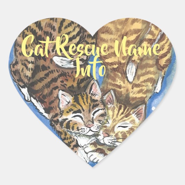 Cat Kitten Heart Sticker Rescue Humane Personalise (Front)