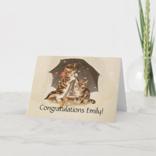 Cat Kitten kitty antique vintage pretty cute Card