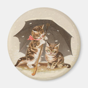 Cat Kitten kitty antique vintage pretty cute  Magnet