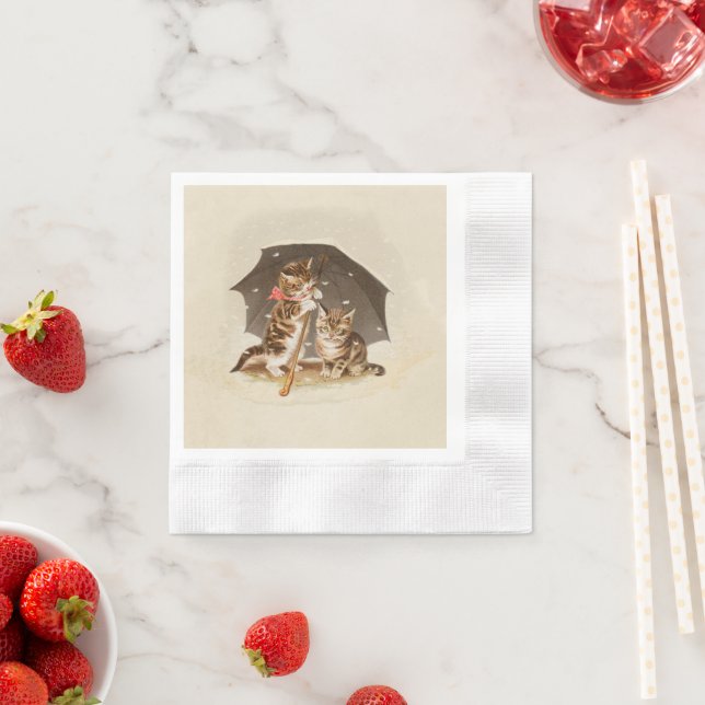Cat Kitten kitty antique vintage pretty cute  Napkin (Insitu)
