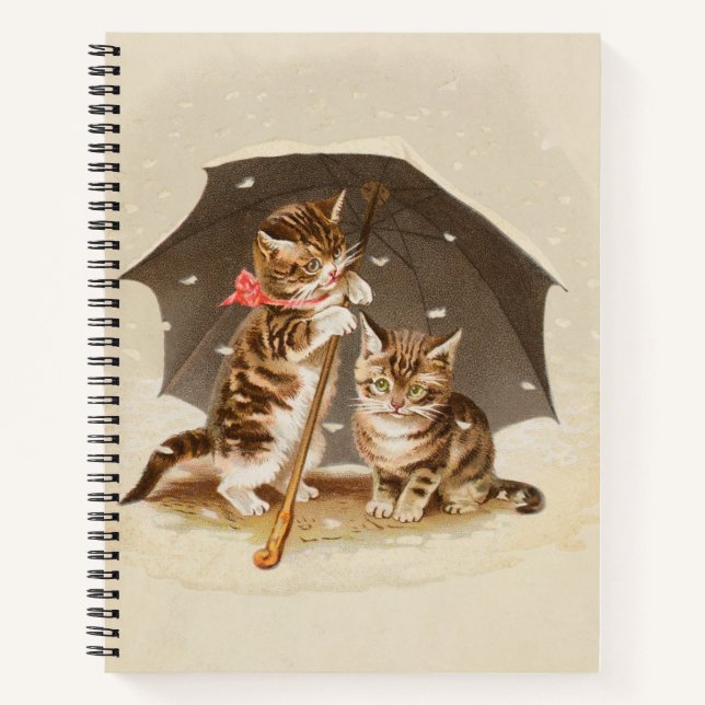 Cat Kitten kitty antique vintage pretty cute  Notebook (Front)