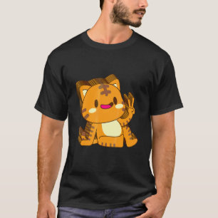 Cat Kitten Kitty Multilayer Peace Relaxed Cute Aes T-Shirt