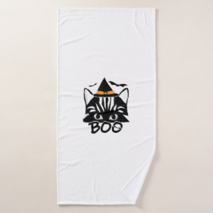 Cat Kitten Kitty Novelty Funny Halloween Spooky bo Bath Towel