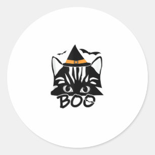Cat Kitten Kitty Novelty Funny Halloween Spooky bo Classic Round Sticker