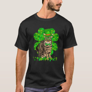 Cat Kitten Kitty St. Patrick's Day Cute Shamrock T-Shirt