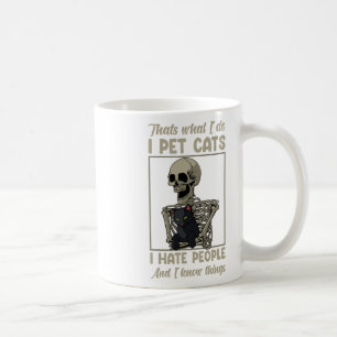 Cat Kitten Lover Grumpy Skull Kitty Pet Owner  Coffee Mug