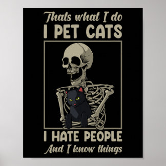 Cat Kitten Lover Grumpy Skull Kitty Pet Owner  Poster